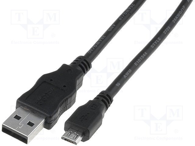 USB 2.0 Cable USB A plug, USB B micro plug 3m