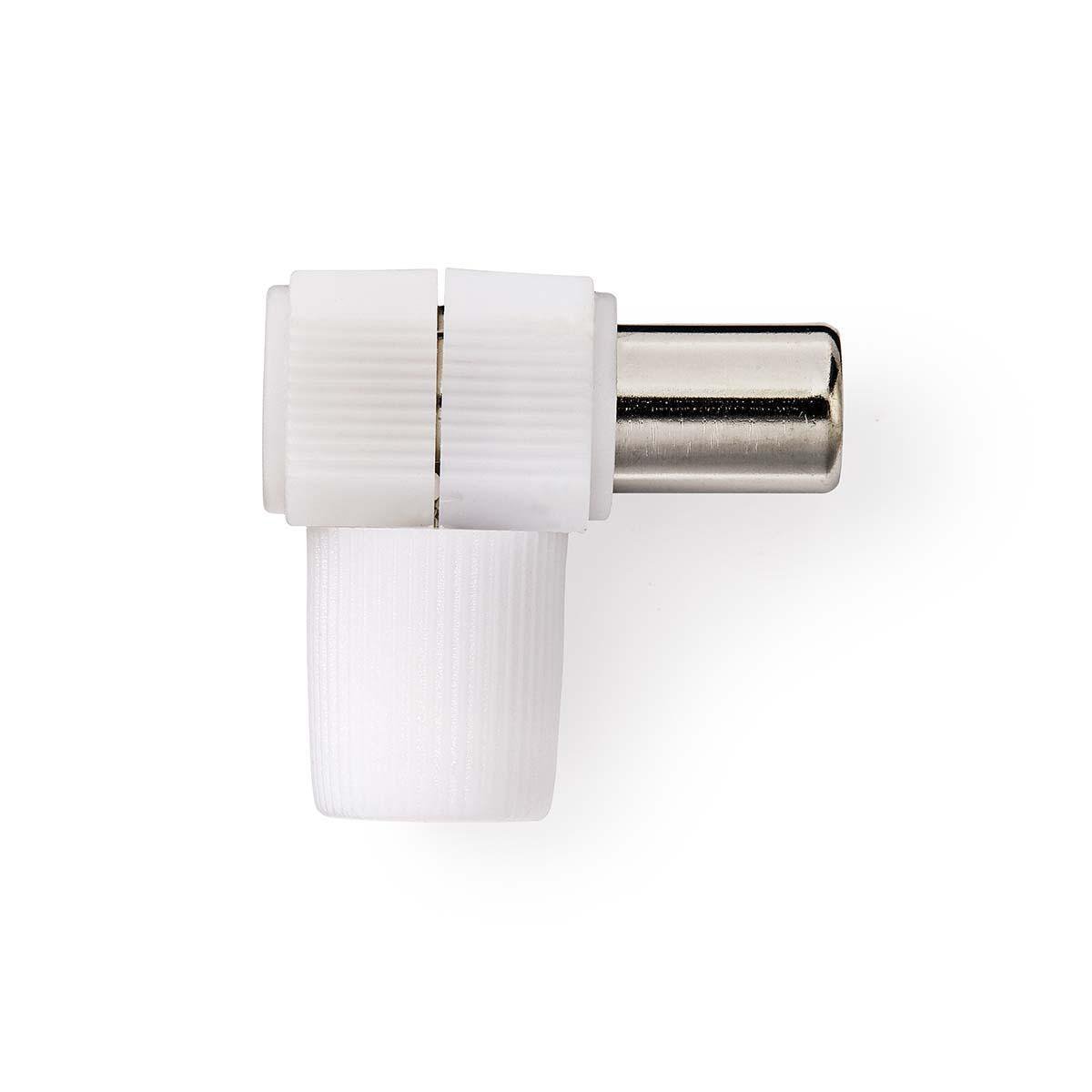 IEC Coax Connector Angled Male White