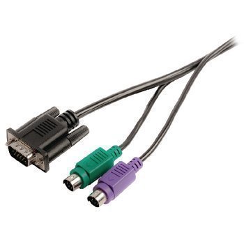VGA Cable VGA Male -2x PS2 Male 2.00 m Black
