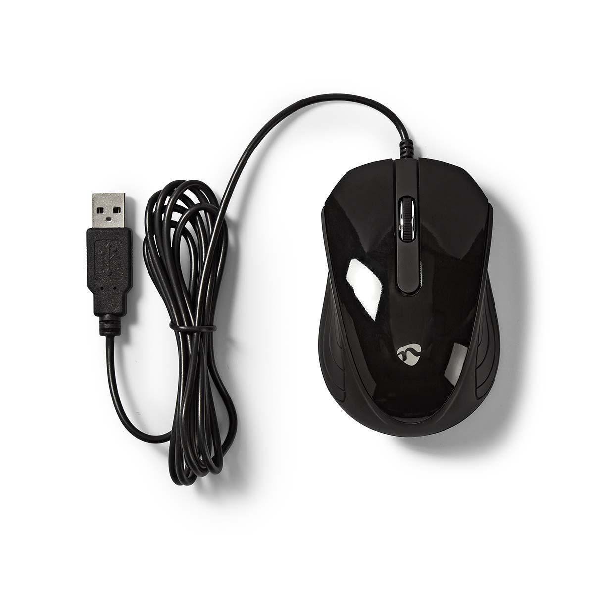 WIRED OPTICAL MOUSE WITH RUBBERISED NEDIS