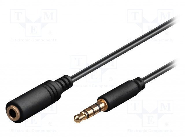 Cable Jack 3,5mm 4pin - plug,Jack 3.5mm 4pin socket 1m