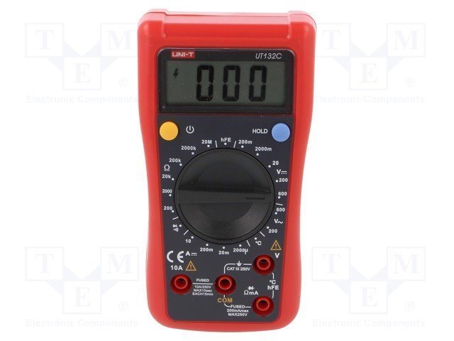 Digital multimeter LCD 2000 VAC: 0,1m÷200/600V -40÷1000°C