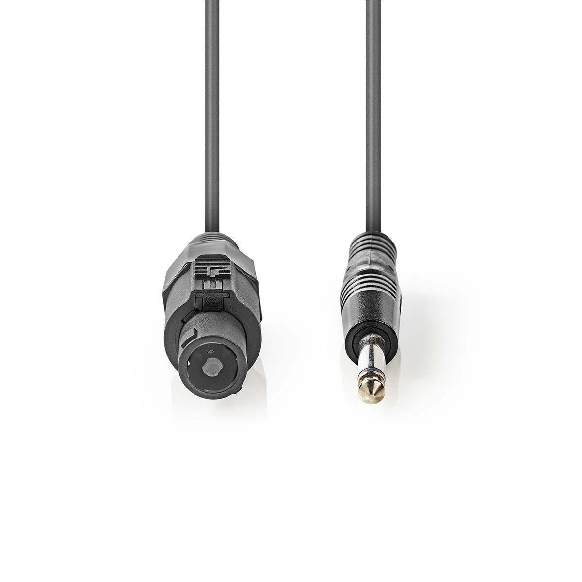 Speaker Cable 1.5 mm Speaker 2-Pin Female - 6.35 mm Male 10m Grey
