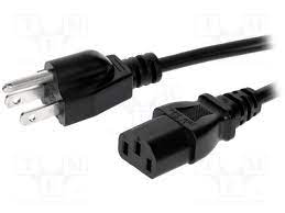 Cable NEMA 5-15 B plug,IEC C13 female 1.5m black PVC 10A
