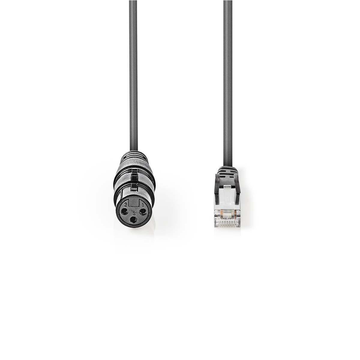 DMX Adapter Cable XLR 3-Pin Female - RJ45 Male 0.3 m Grey