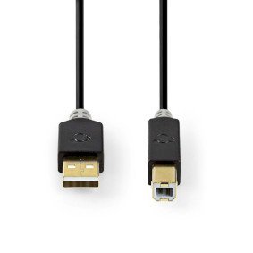 USB 2.0 Cable A Male - B Male 3.0 m Anthracite